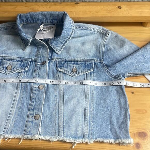 New! Revolve Pistola Astrid Brooklyn Wash Crop Boyfriend Denim Jacket Women's S - Picture 10 of 12